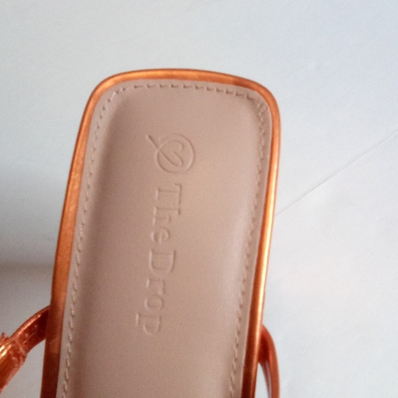 Avery Women's Two Strap High Heel Sandals, Sz.8, MetallicOrange- The Drop - Picture 3 of 16